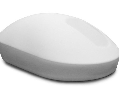 kabellose Hygienemaus mit Touchscroll-Funktion – Schrägansicht