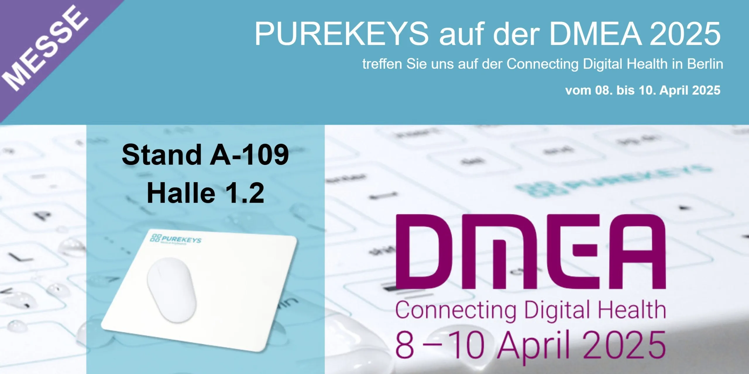 Purekeys präsentiert innovative hygienische Eingabegeräte auf der DMEA 2025 7 Titelbild News PR Purekeys DMEA 2025 scaled 1
