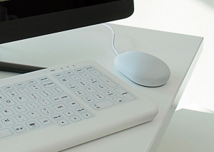 kabelgebundene Hygiene-Maus am Computerarbeitsplatz 3 Hygienemaus mit 5 Tasten in der Zahnarztpraxis